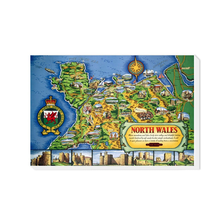 North Wales Map - Canvas