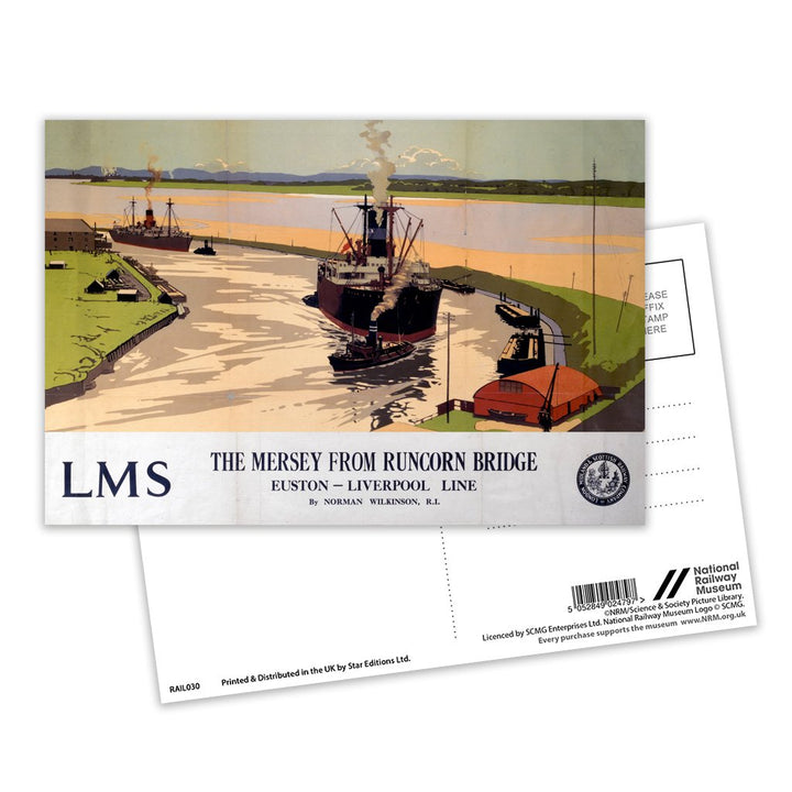 The Mersey from Runcorn Bridge Postcard Pack of 8