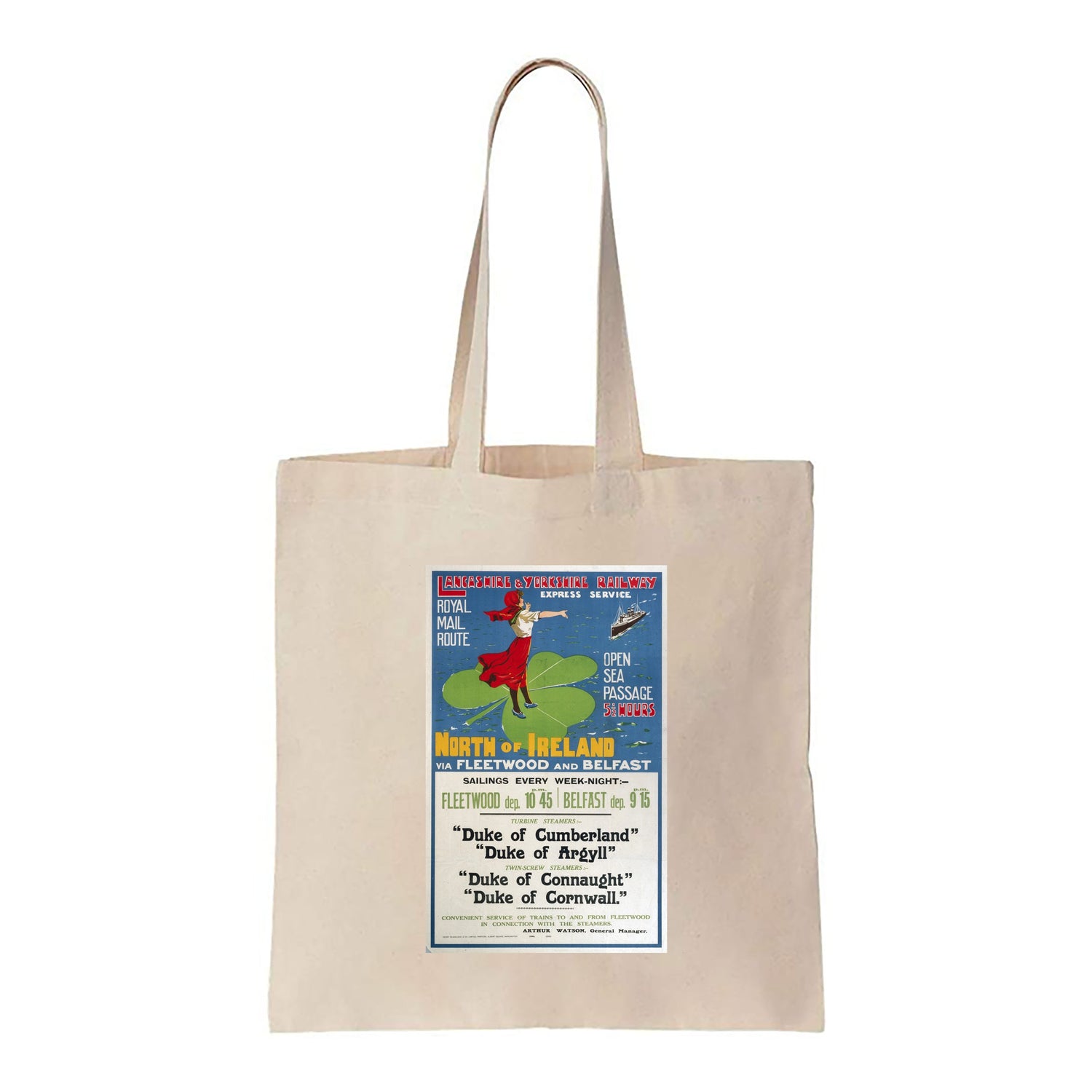 Lancashire and Yorkshire Railway, North of Ireland - Canvas Tote Bag