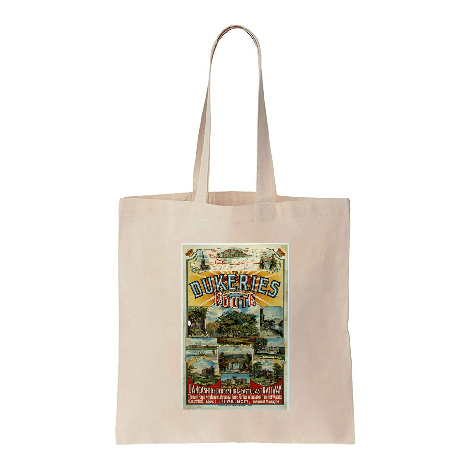 Dukeries Route, Lancashire, Derbyshire and East coast Railway - Canvas Tote Bag