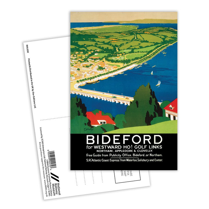 Bideford for Westward Ho! Golf Links Postcard Pack of 8
