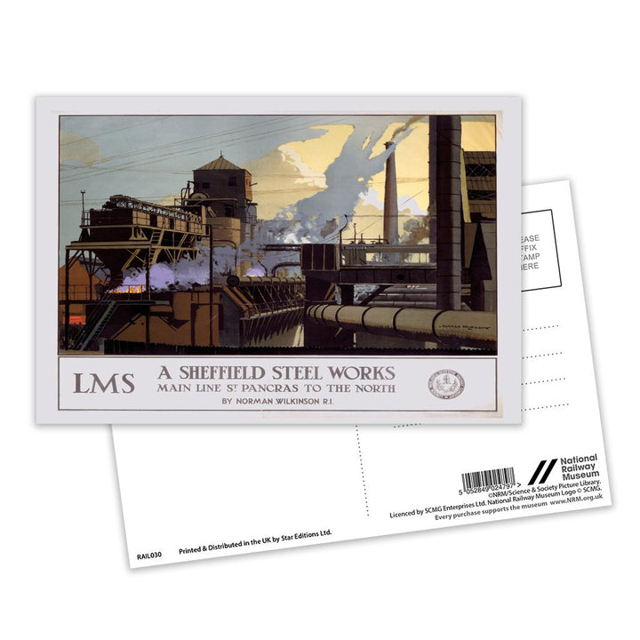 Sheffield Steel Works LMS Postcard Pack of 8