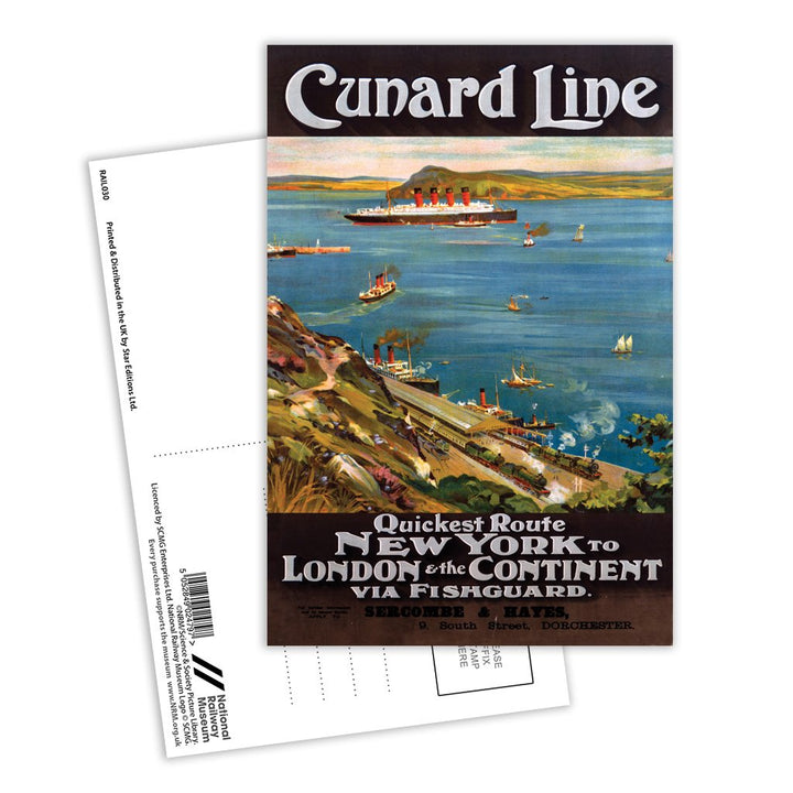 Cunard Line, New York to London Postcard Pack of 8