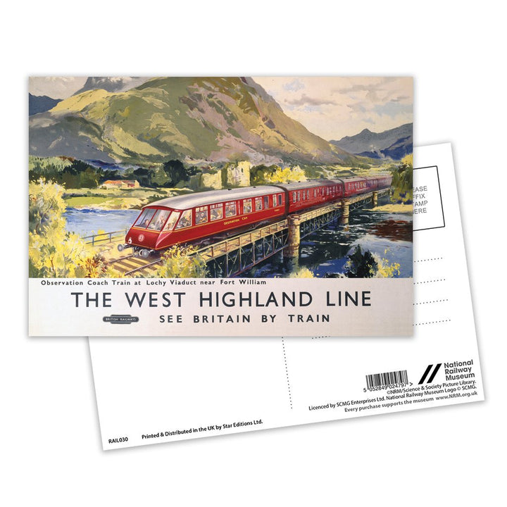 The West Highland Line - Lochy Viaduct nr Fort William Postcard Pack of 8