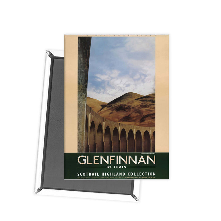 Glenfinnan by Train Highland Lines Fridge Magnet