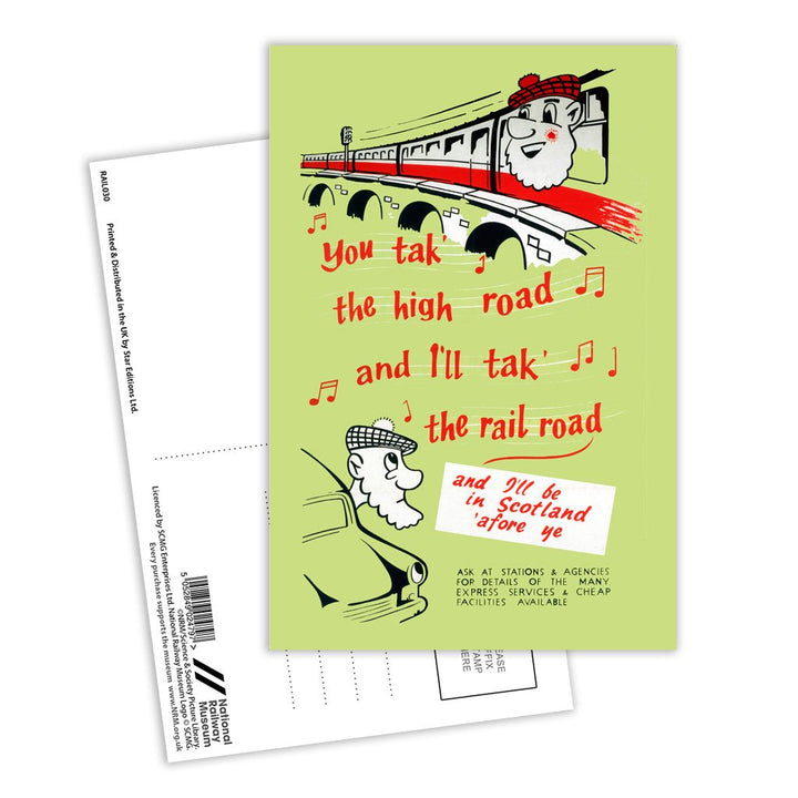 You take the High Road - Scotland by Train Postcard Pack of 8