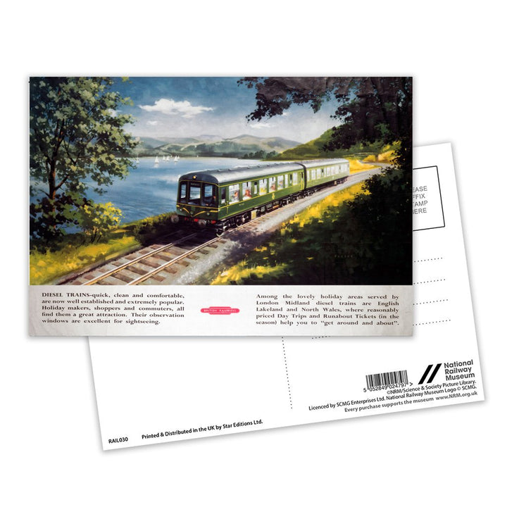 Diesel Trains, English Lakeland and North Wales Postcard Pack of 8