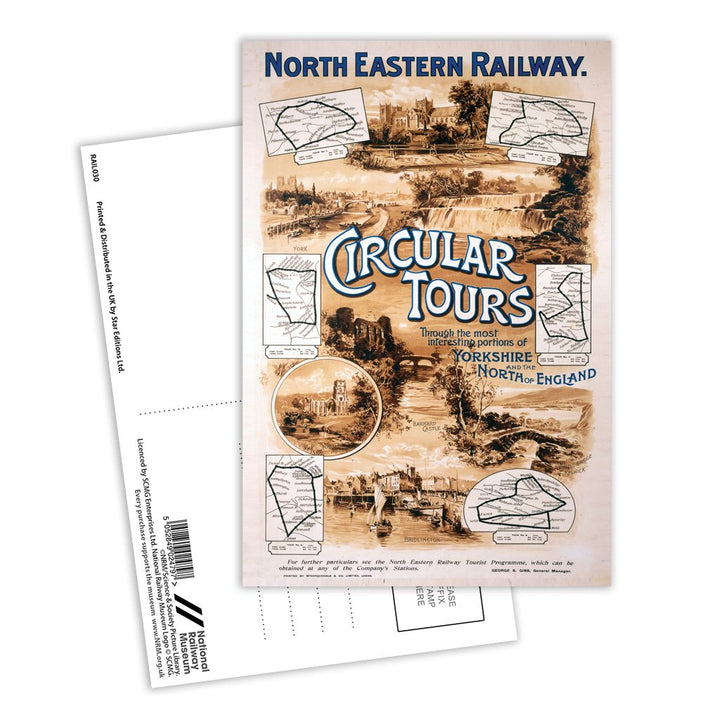 North Eastern Railway Circular Tours Postcard Pack of 8