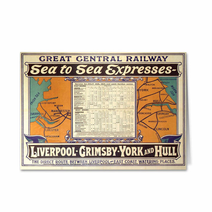 Sea to Sea Expresses - Liverpool, Grimsby, York and Hull Greeting Card
