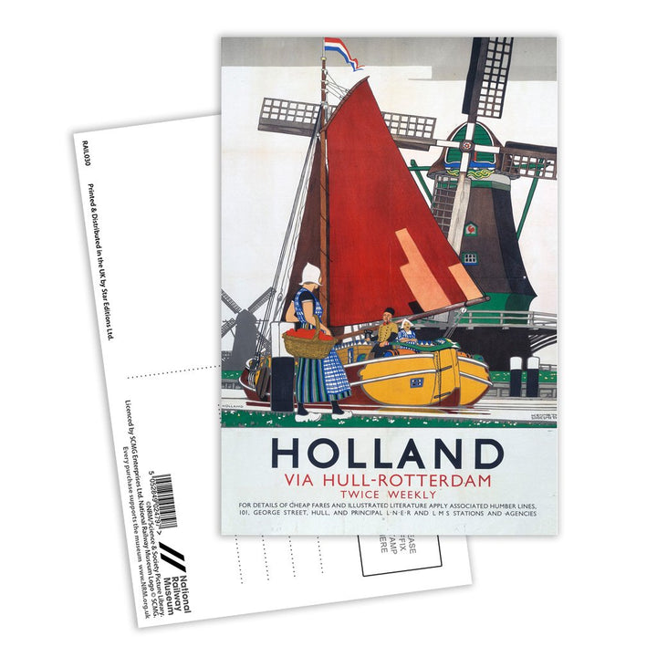 Holland via Hull - Rotterdam Postcard Pack of 8