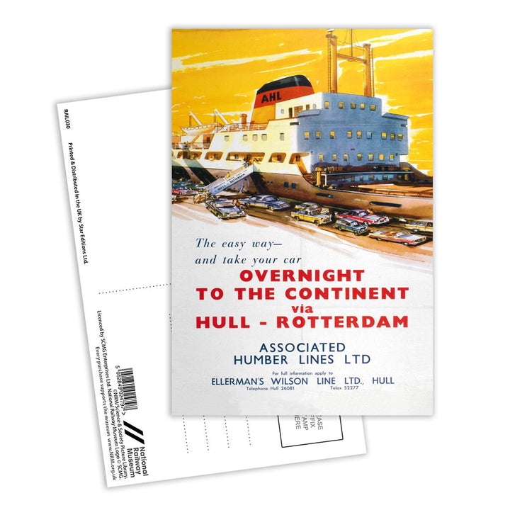 The Continent via Hull and Goole Postcard Pack of 8