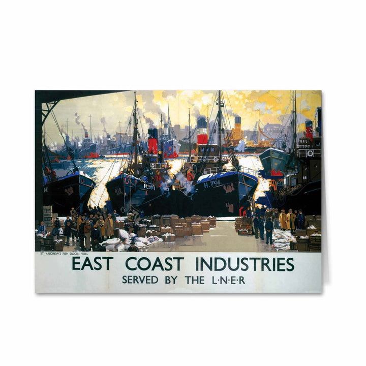 East Coast Industries, Fish Dock Hull Greeting Card