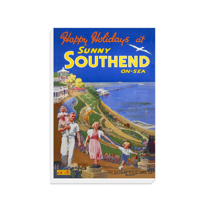Sunny Southend on Sea - Happy Holidays - Canvas