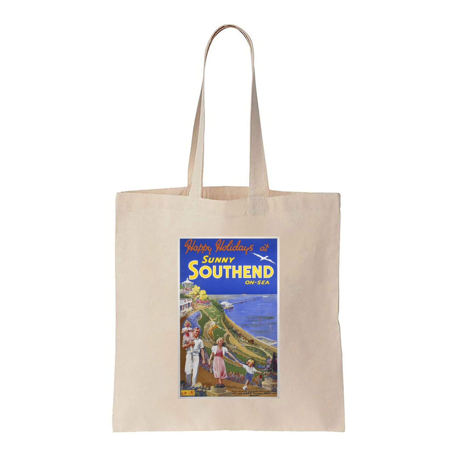 Sunny Southend on Sea - Happy Holidays - Canvas Tote Bag