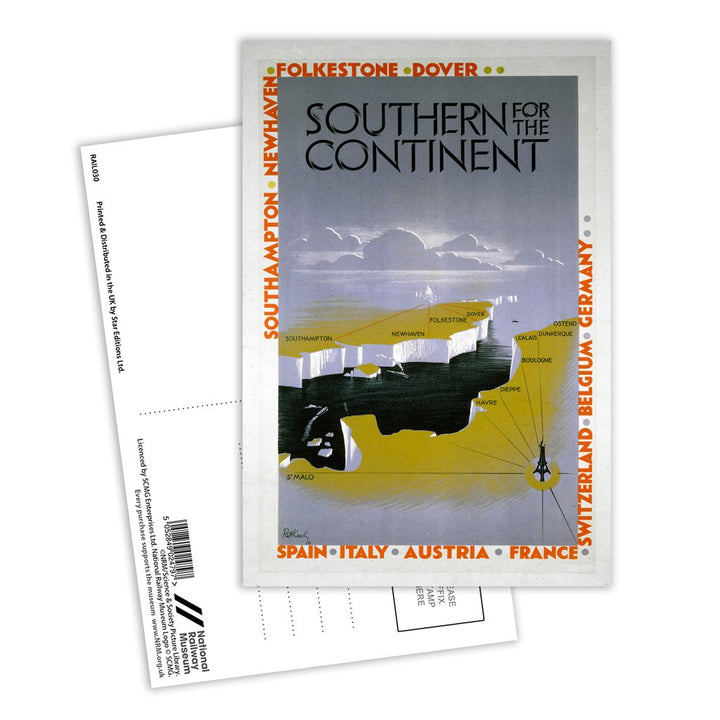 Southern for the Continent Postcard Pack of 8