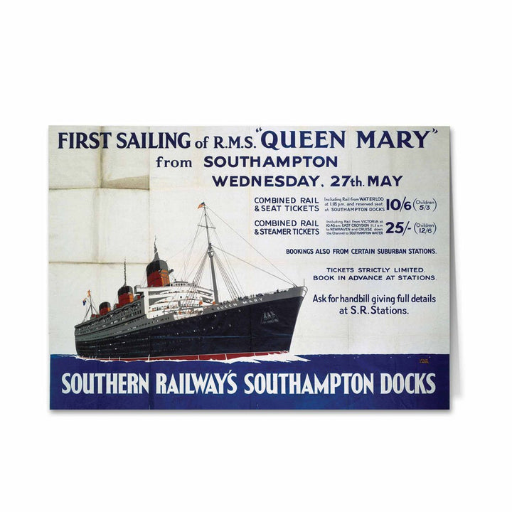 Southampton Southern Railway Queen Mary Greeting Card