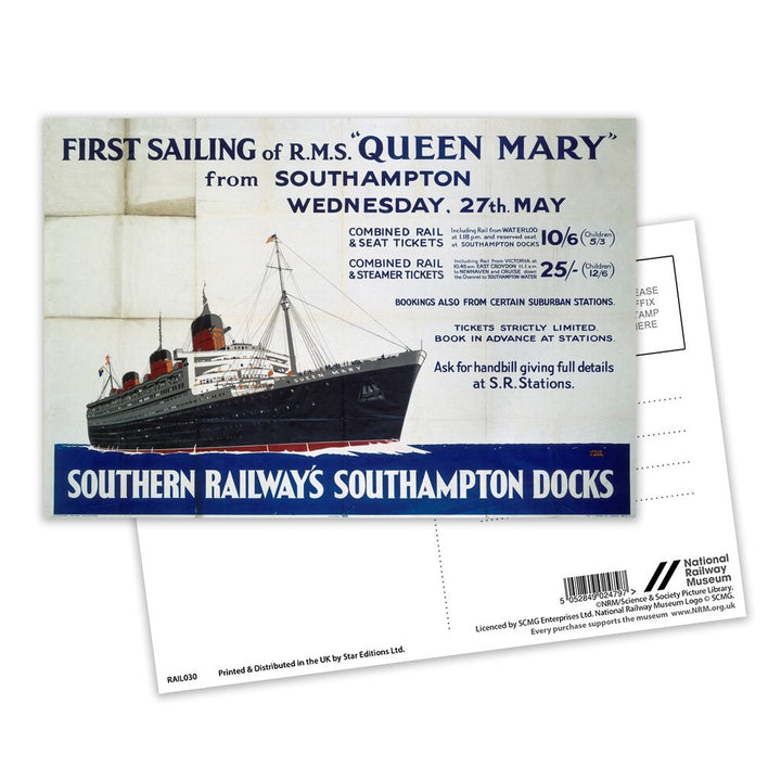 Southampton Southern Railway Queen Mary Postcard Pack of 8