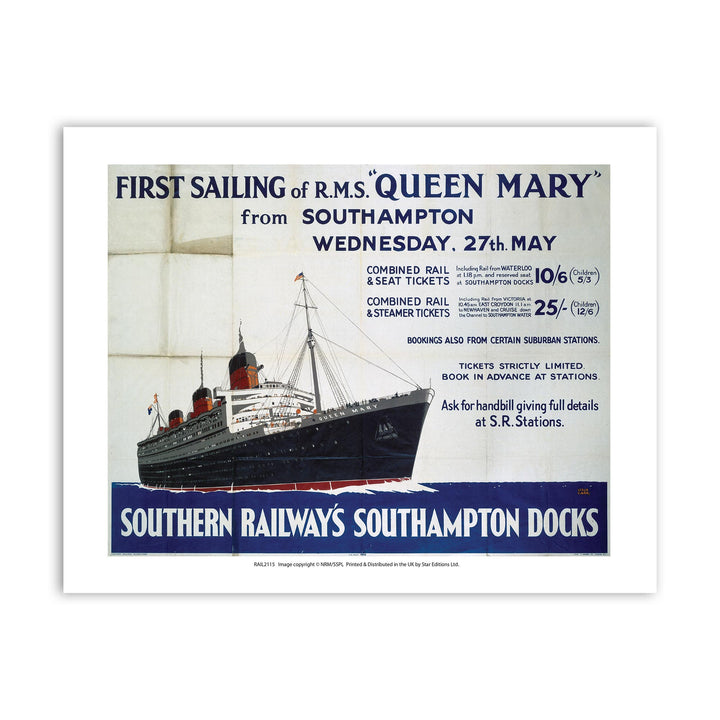 Southampton Southern Railway Queen Mary Art Print