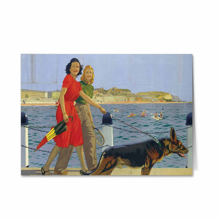 Belgium - Walk by the Sea Greeting Card