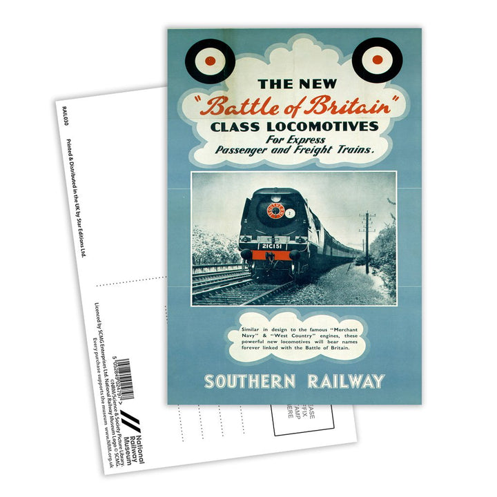 Battle of Britain Locomotives - Southern Railway Postcard Pack of 8