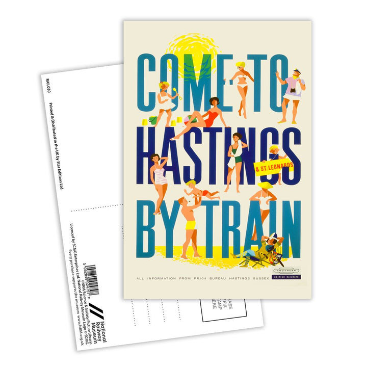 Come to Hastings by Train - Southern Railway Postcard Pack of 8