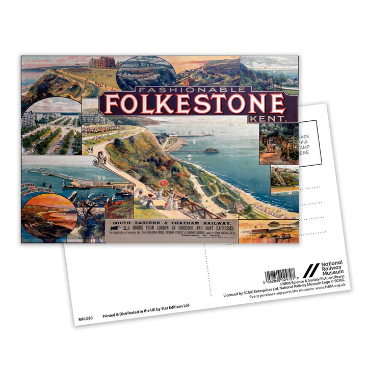 Fashionable Folkestone Kent Postcard Pack of 8