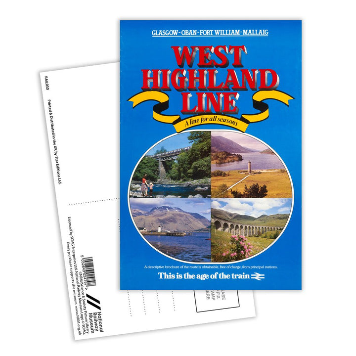 West Highland Line - Glasgow, Oban, Fort William, Mallaig Postcard Pack of 8