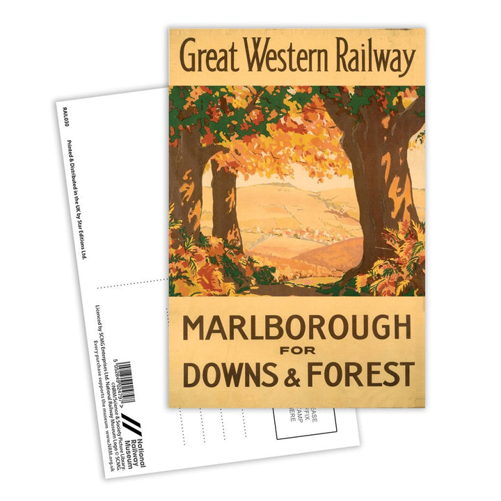 Malborough for Downs and Forest GWR Postcard Pack of 8