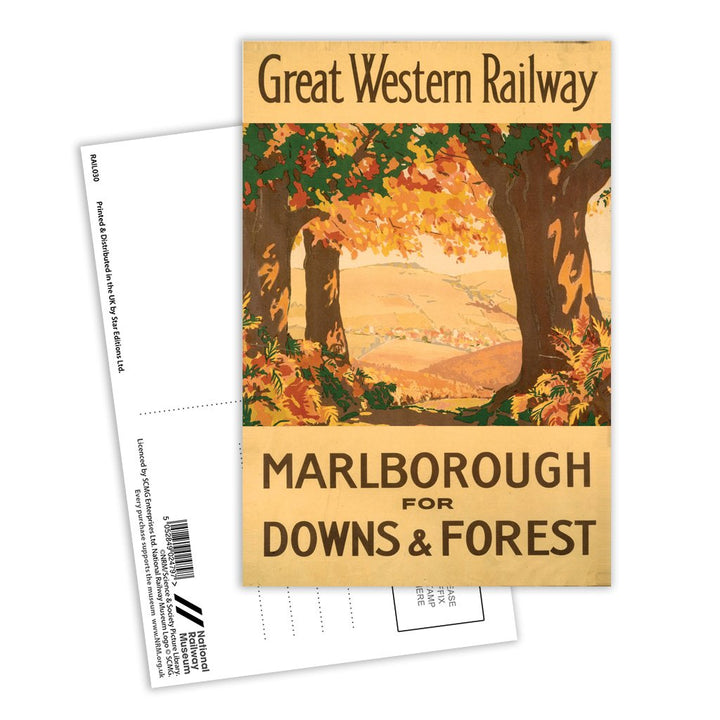 Malborough for Downs and Forest GWR Postcard Pack of 8