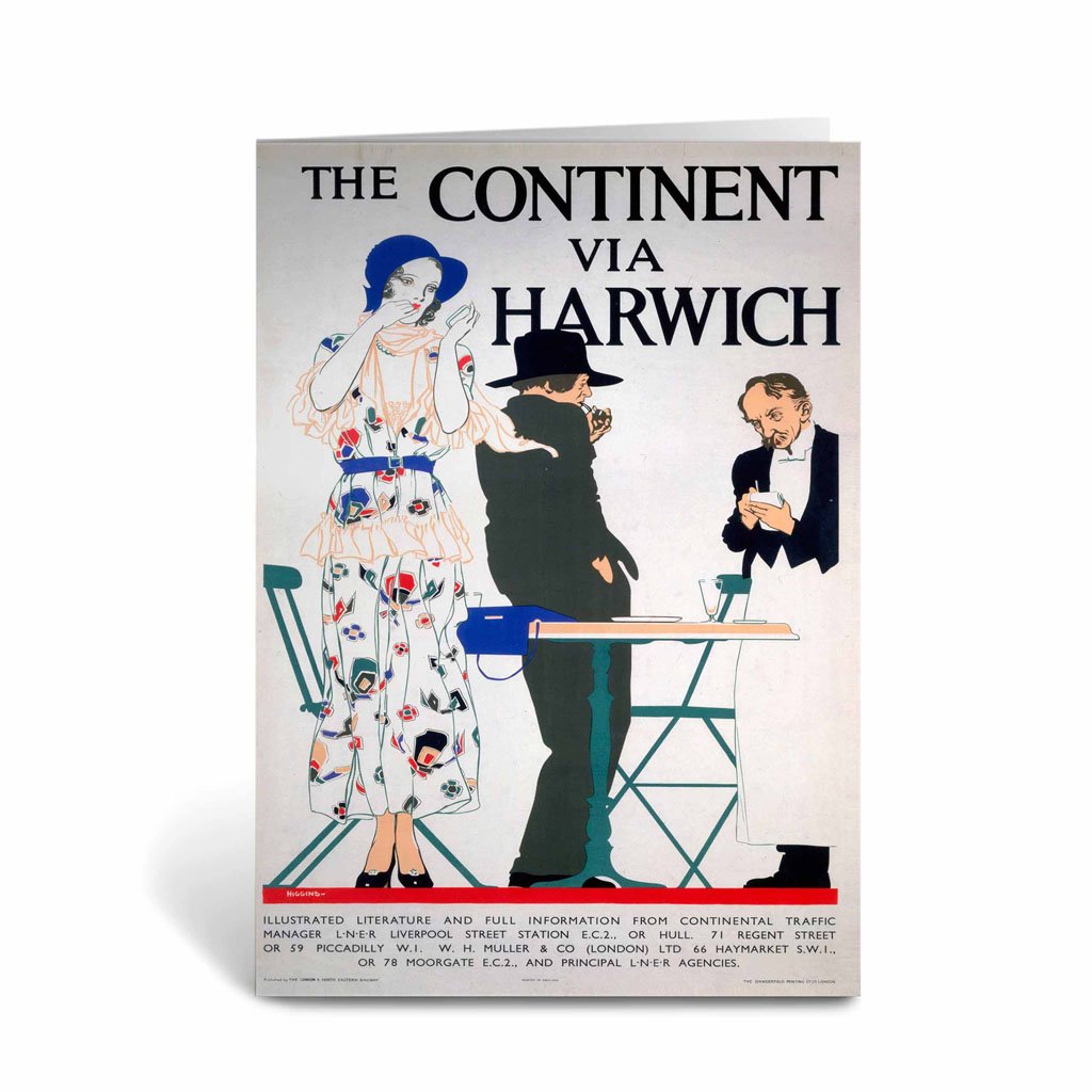 The Continent Via Harwich Greeting Card