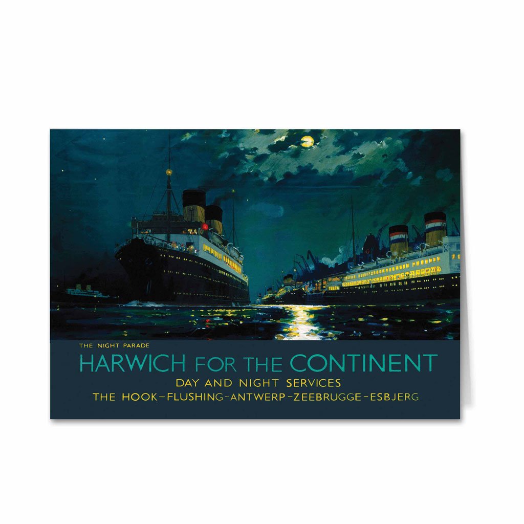 Harwich for the Continent - The Night Parade Greeting Card