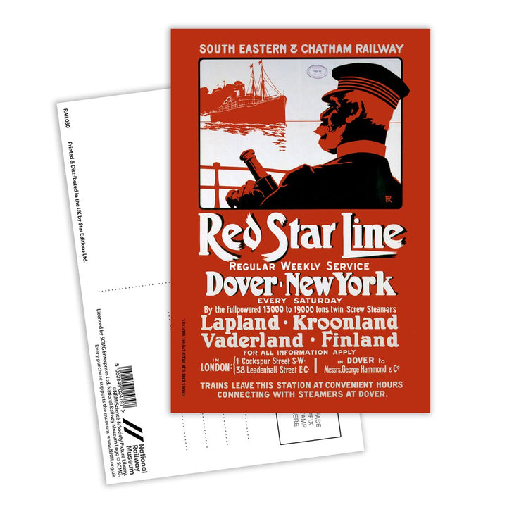 Red Star Line, Dover - New York Postcard Pack of 8