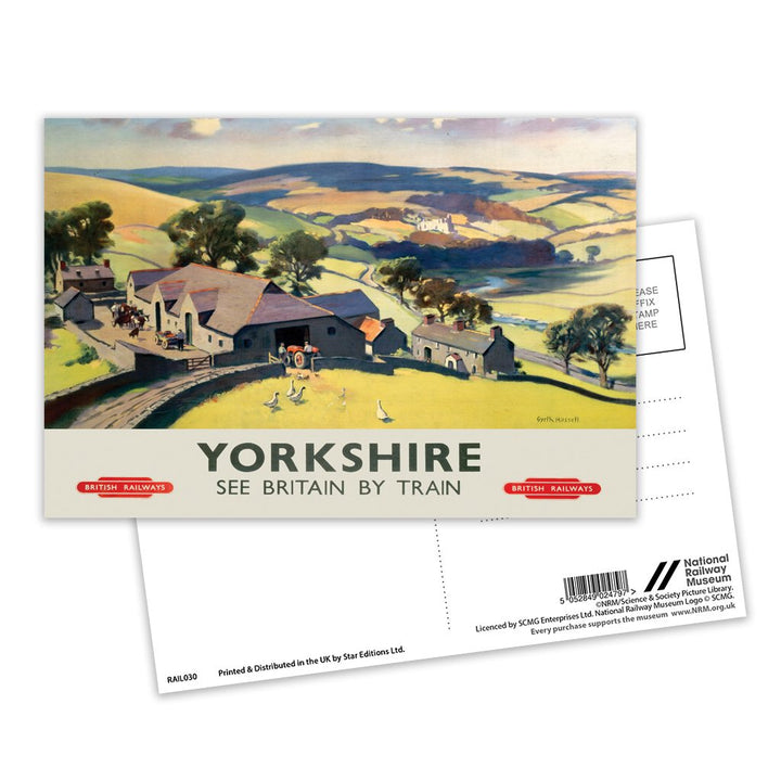 Yorkshire See Britain by Train Postcard Pack of 8