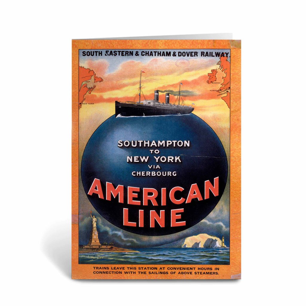 American Line, Southampton to New York Greeting Card
