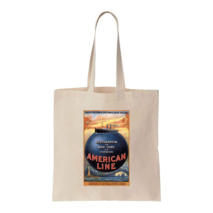 American Line, Southampton to New York - Canvas Tote Bag