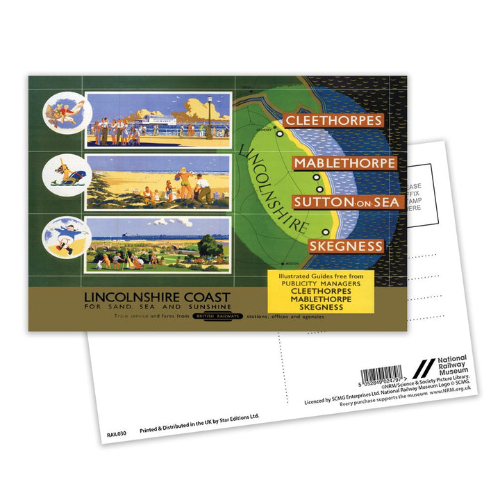 Lincolnshire Coast - Cleethorpes, Mablethorpe, Skegness Postcard Pack of 8