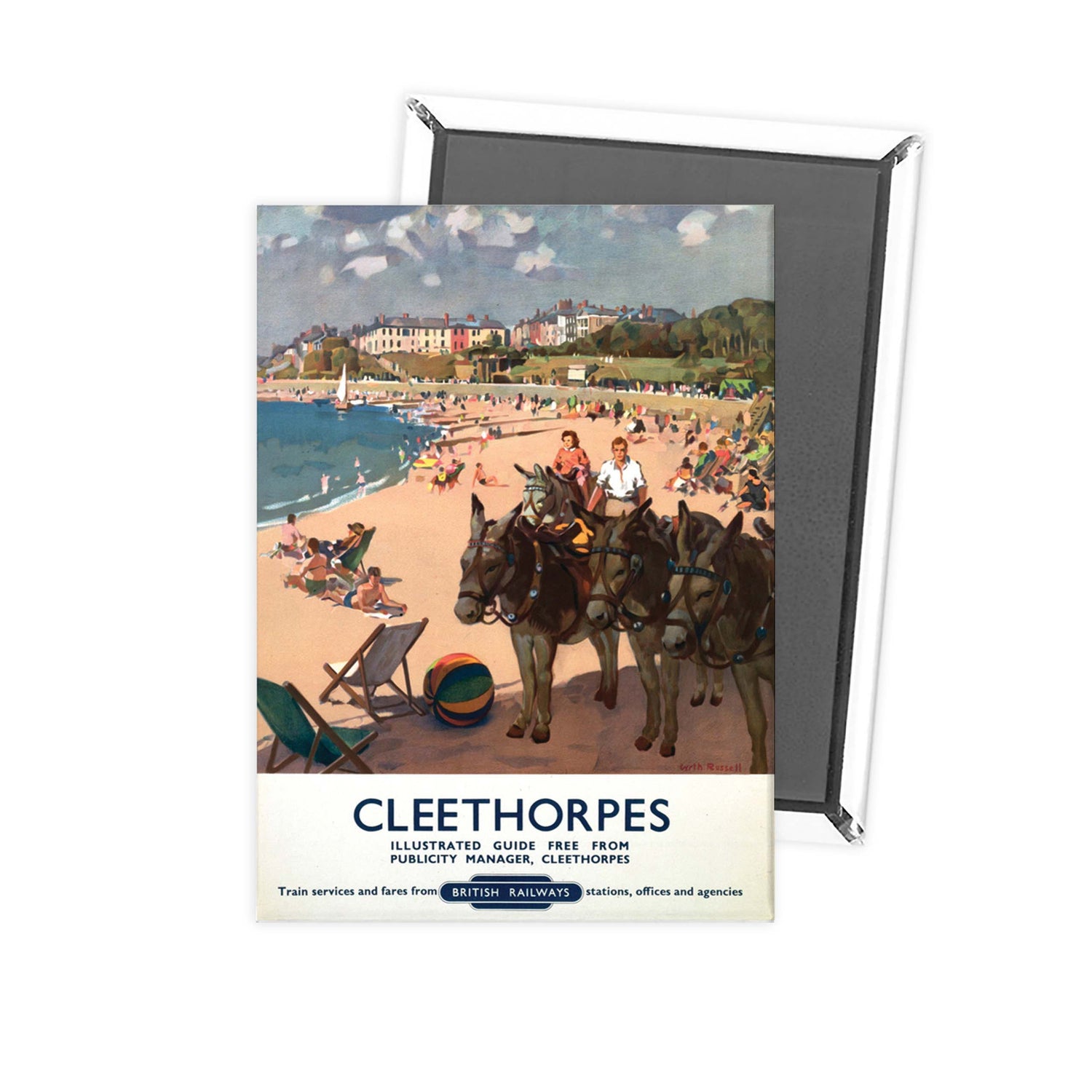 Cleethorpes It's Quicker By Rail - Donkey Fridge Magnet