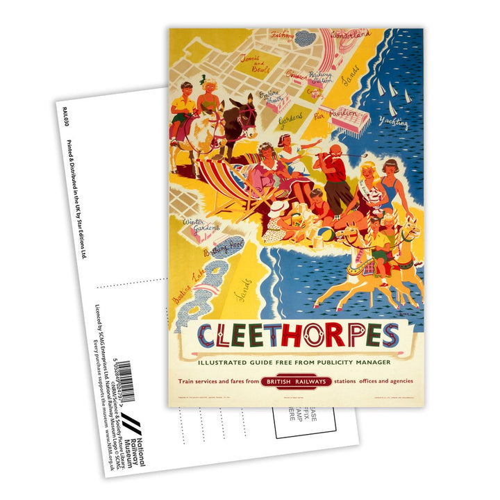 Cleethorpes Illustrated - It's Quicker By Rail Postcard Pack of 8