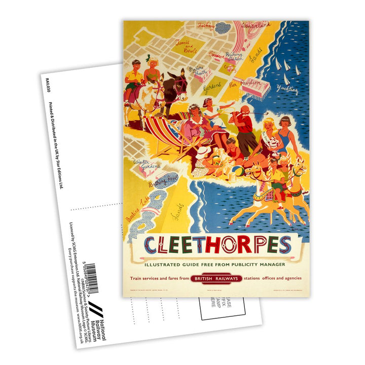 Cleethorpes Illustrated - It's Quicker By Rail Postcard Pack of 8