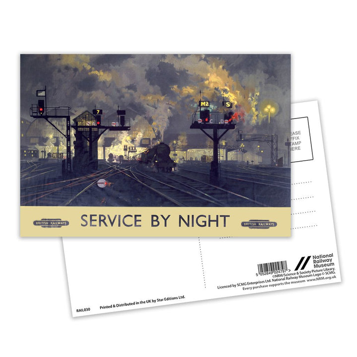 Service by Night Engine Postcard Pack of 8