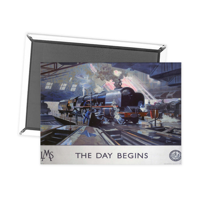 The Day Begins LMS Engine Fridge Magnet