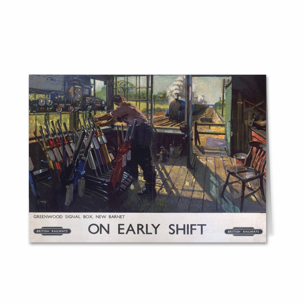 On Early Shift - Greenwood Signal Box, New Barnet Greeting Card