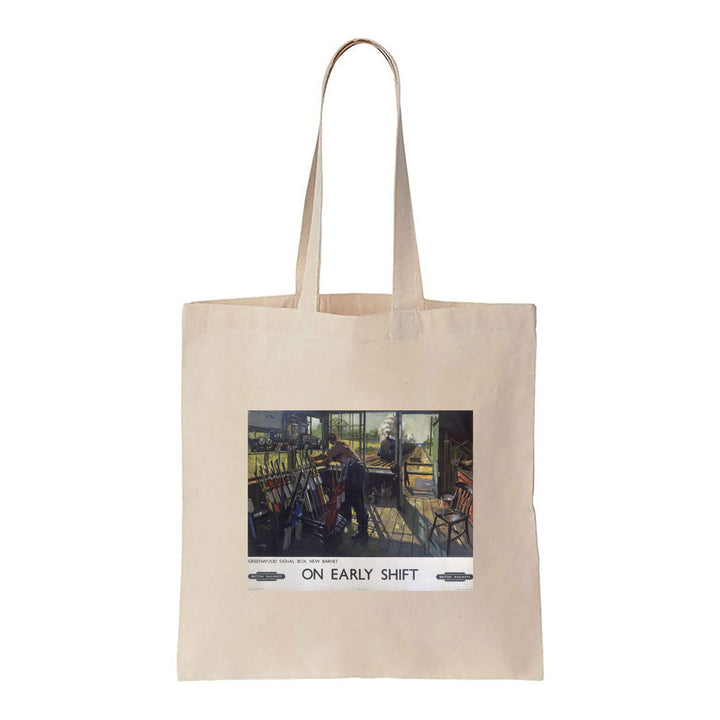 On Early Shift - Greenwood Signal Box, New Barnet - Canvas Tote Bag