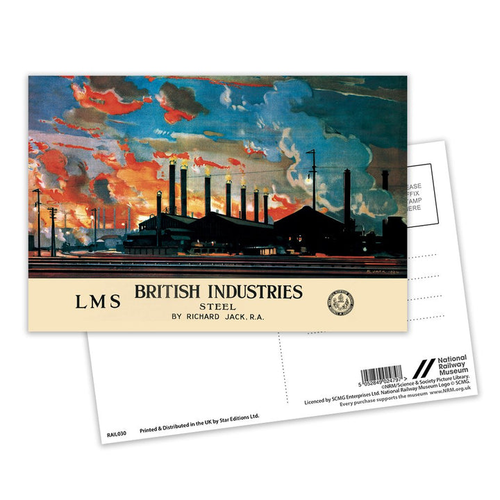 British Industries Steel LMS Postcard Pack of 8