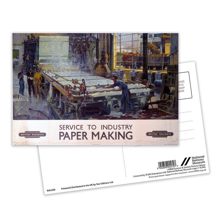 Service to Industry - Paper Making Postcard Pack of 8