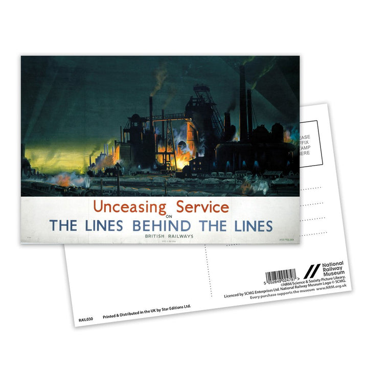 Unceasing Service on the Lines behind the lines Postcard Pack of 8