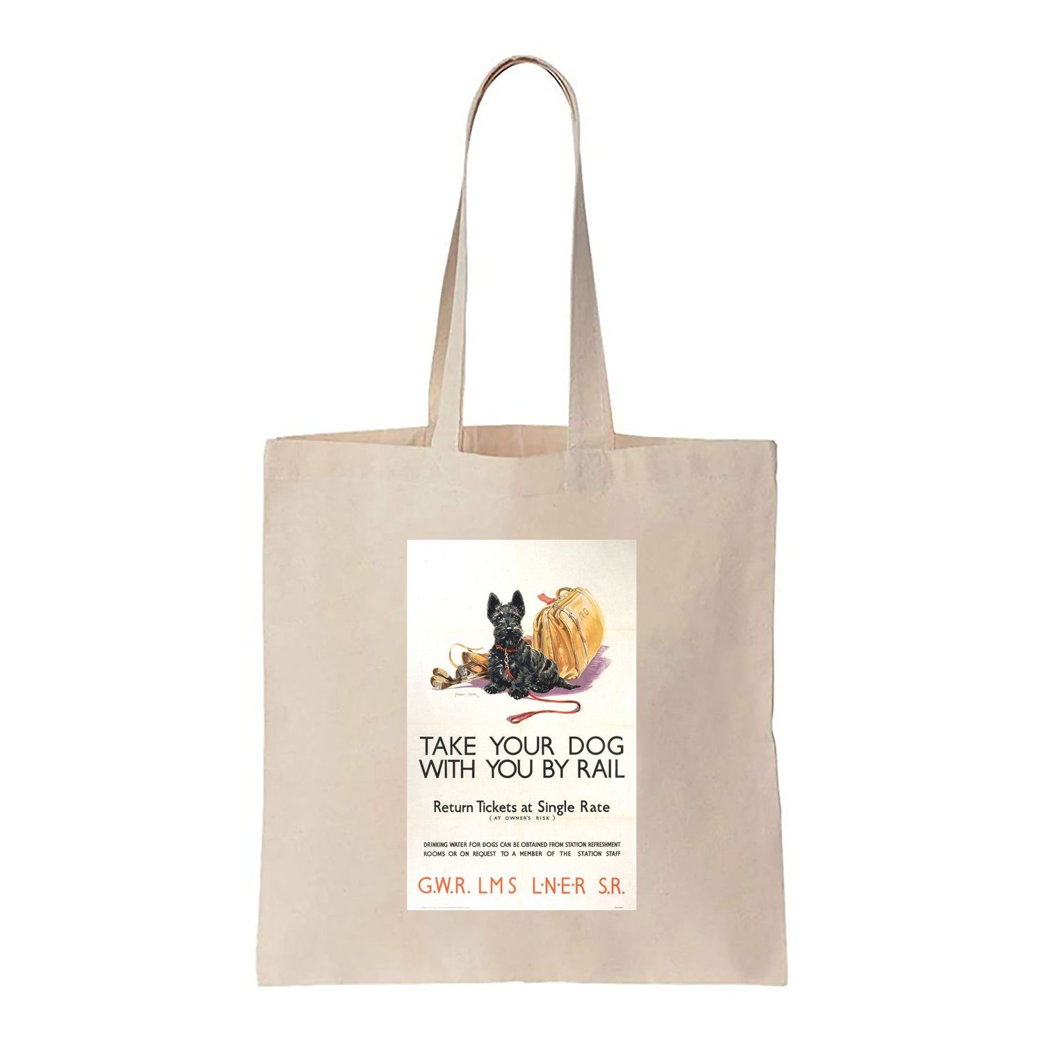 Take your Dog with you by Rail - Canvas Tote Bag