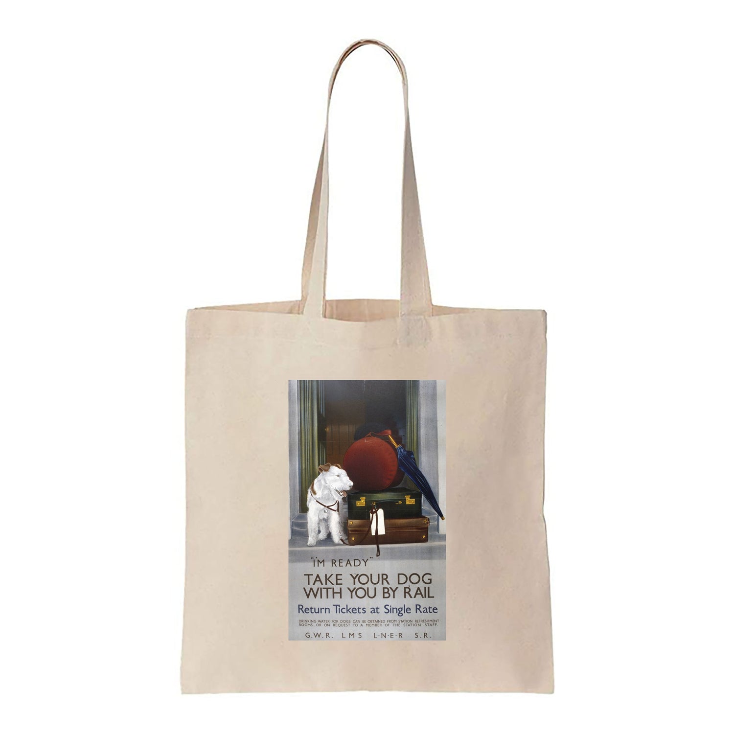 Take your Dog with you by Rail - Canvas Tote Bag