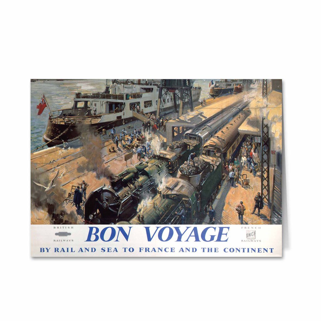 Bon Voyage by Rail and Sea to France Greeting Card