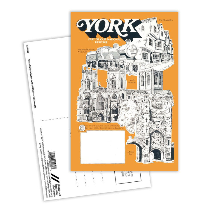 York, National Heritage Postcard Pack of 8